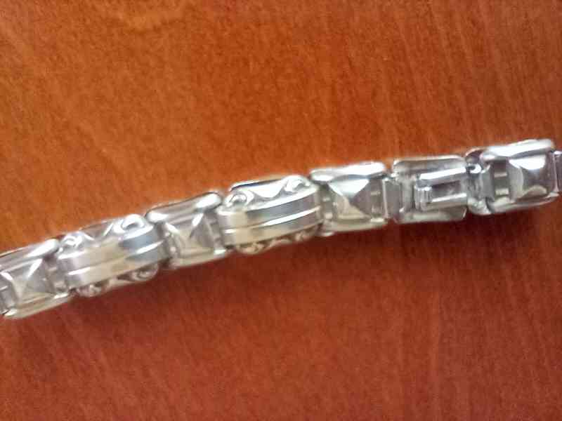 Stříbrný článkový náramek Art Deco - foto 2
