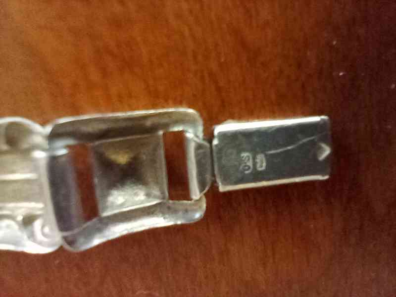 Stříbrný článkový náramek Art Deco - foto 4