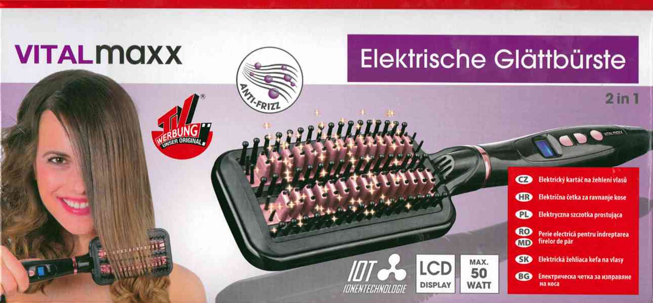 Elektrický žehlící kartáč na vlasy Viltalmaxx - nový,záruka