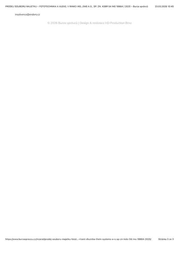 PRODEJ SOUBORU MAJETKU – FOTOTECHNIKA A AUDIO - foto 4