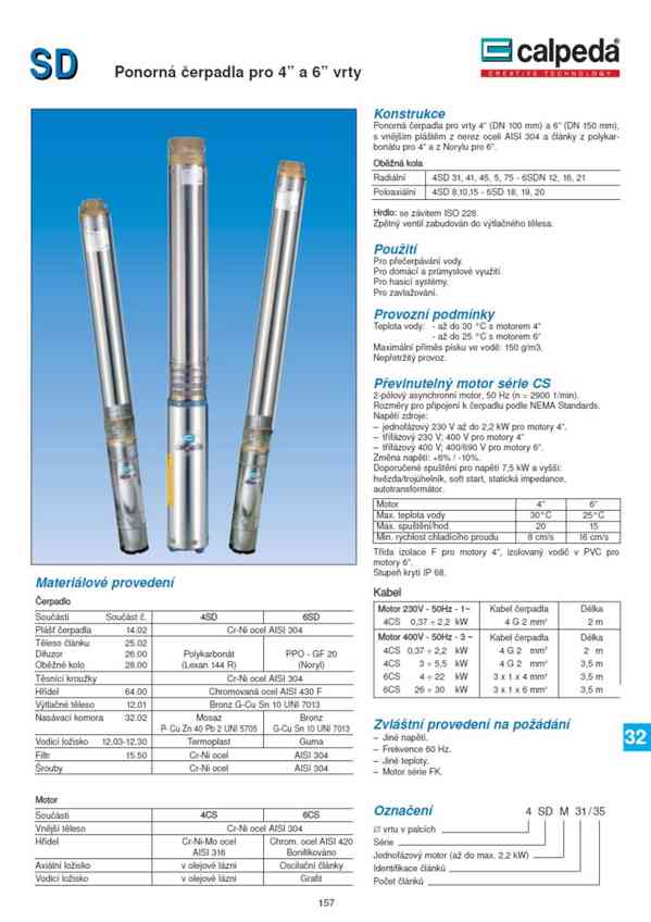 Prodám ponorné nerezové čerpadlo Calpeda Franklin 4 SD 10/12 - foto 8