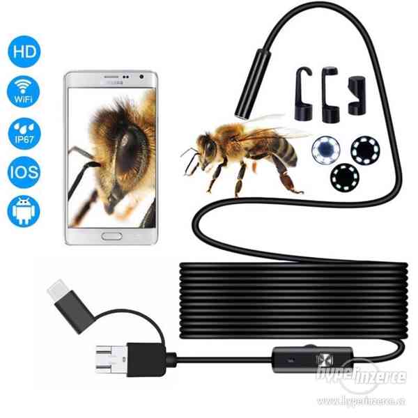 Mini USB voděodolná inspekční endoskopická kamera 7 mm-6 LED - foto 1