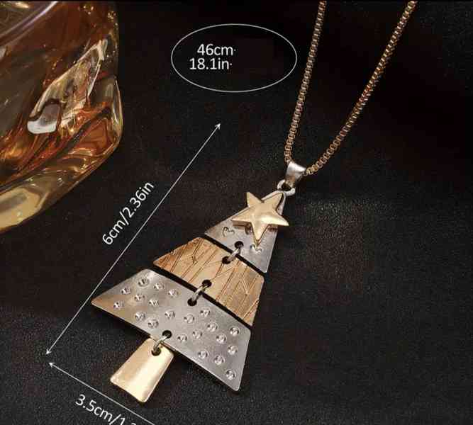 Designový náhrdelník s přívěskem vánočního stromku  - foto 4