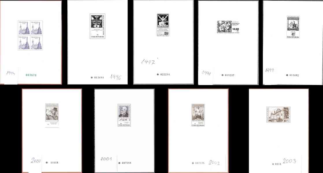 Černotisky ČR 1993–2003 – soubor 9 ks