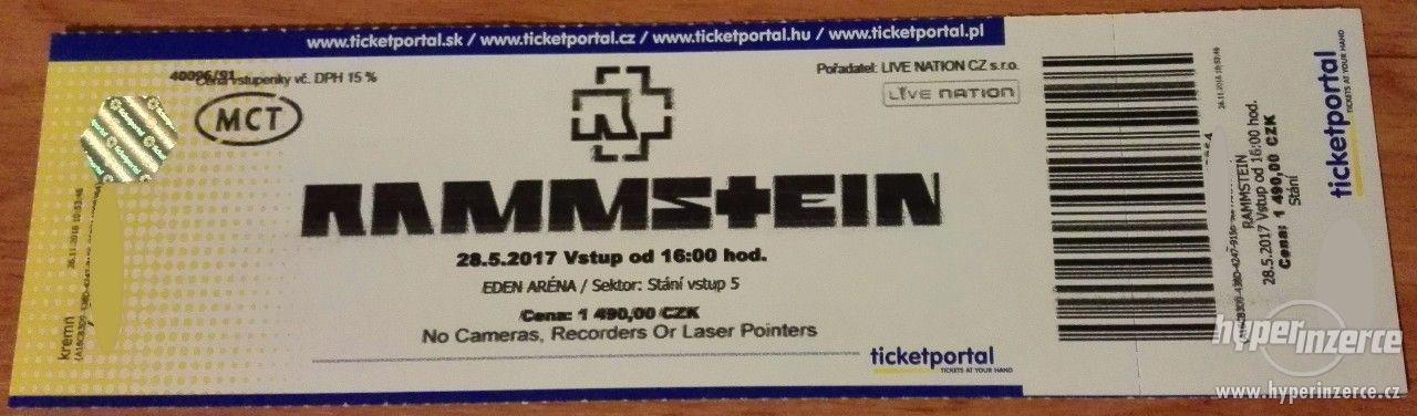 Predám lístky na Rammstein 28.5.2017 - foto 1