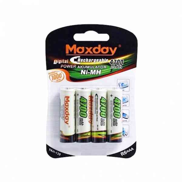 Nabíjecí baterie Maxday 4700 mAh AA 4 ks - foto 1