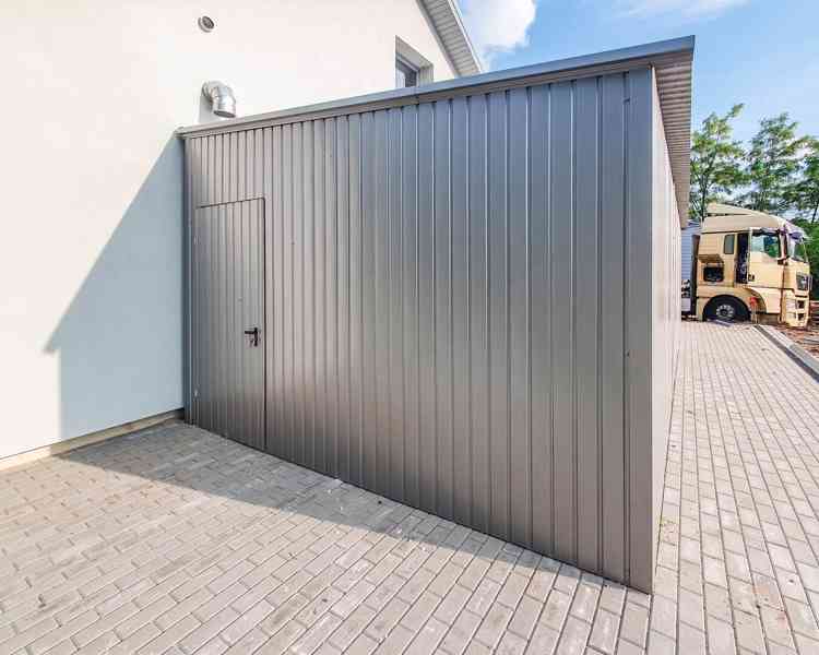 Plechova garáž 4,5x9m -  výklopná vrata dveře hliník TS705 - foto 4