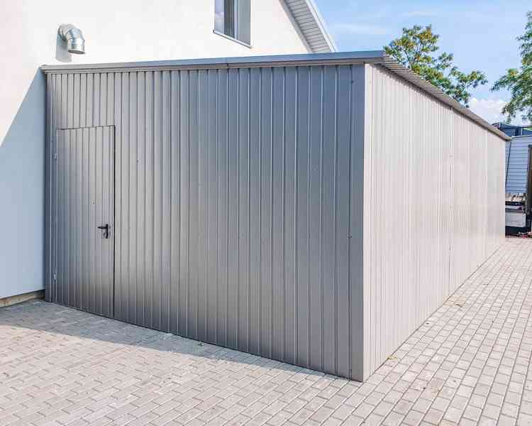 Plechova garáž 4,5x9m -  výklopná vrata dveře hliník TS705 - foto 5
