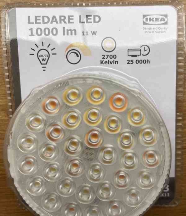 IKEA - LEDARE LED, 1000 lm, 11W, GX53, NELZE SEHNAT.  - foto 3