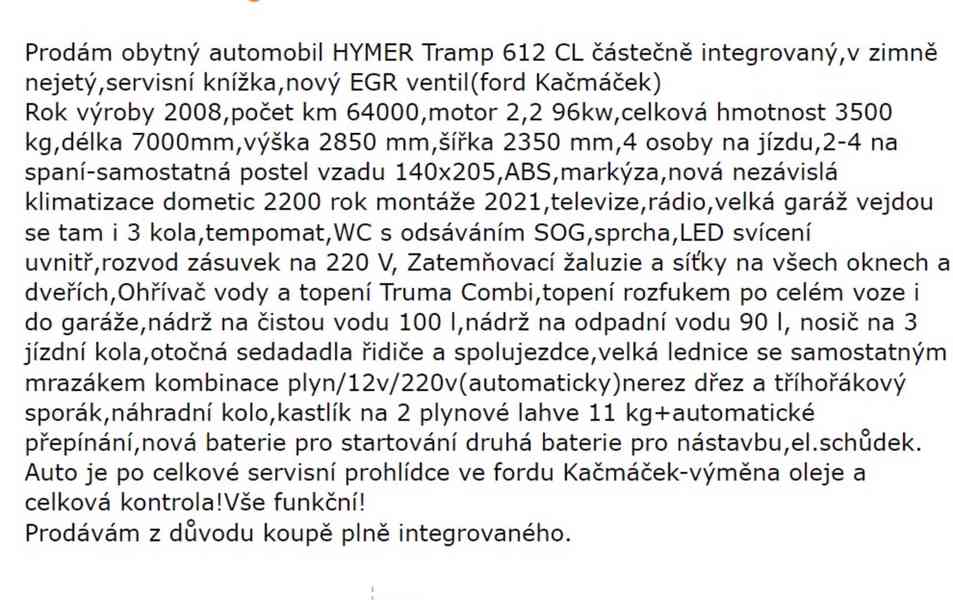 Hymer ERIBA HYMERCAR t612cl	 - foto 11