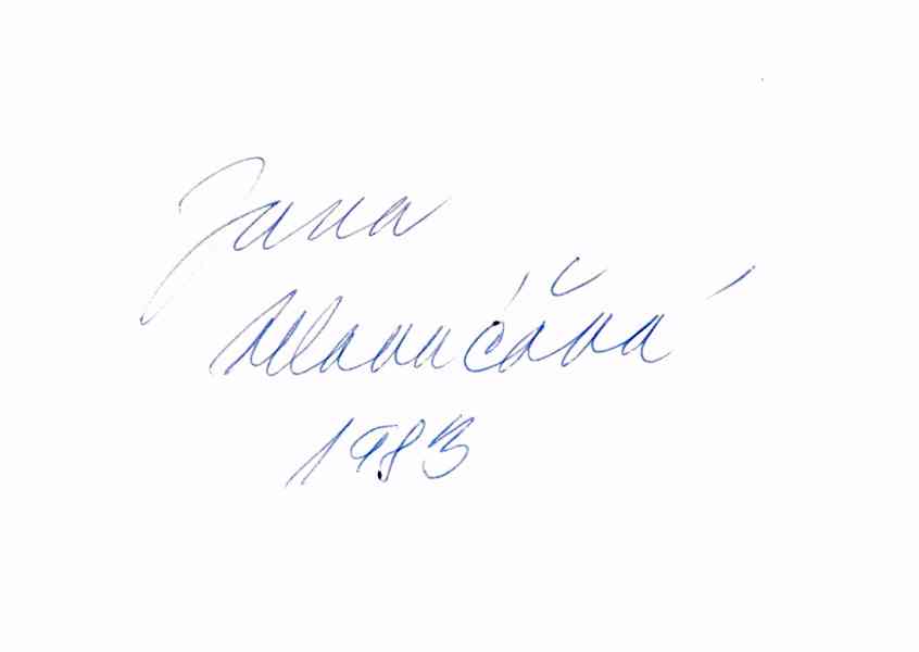 Autogram Jany Hlaváčové