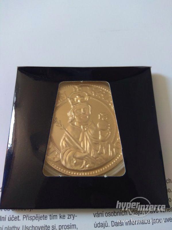 pozlacená mince císařský dukát Karla IV. - foto 1