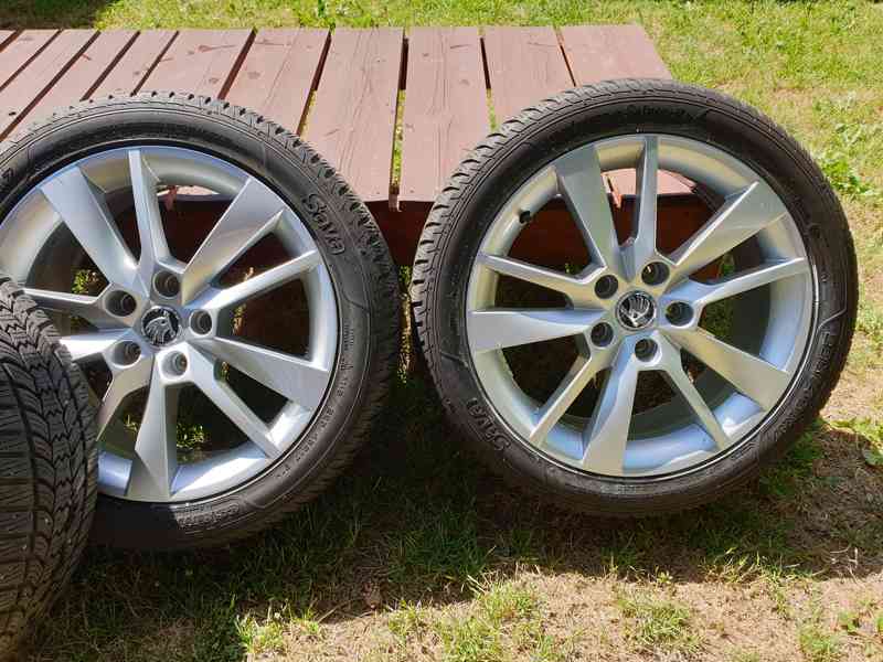 Alu kola Škoda 5x112(7Jx17H2)+pneu 225/45 R17,91H - foto 3