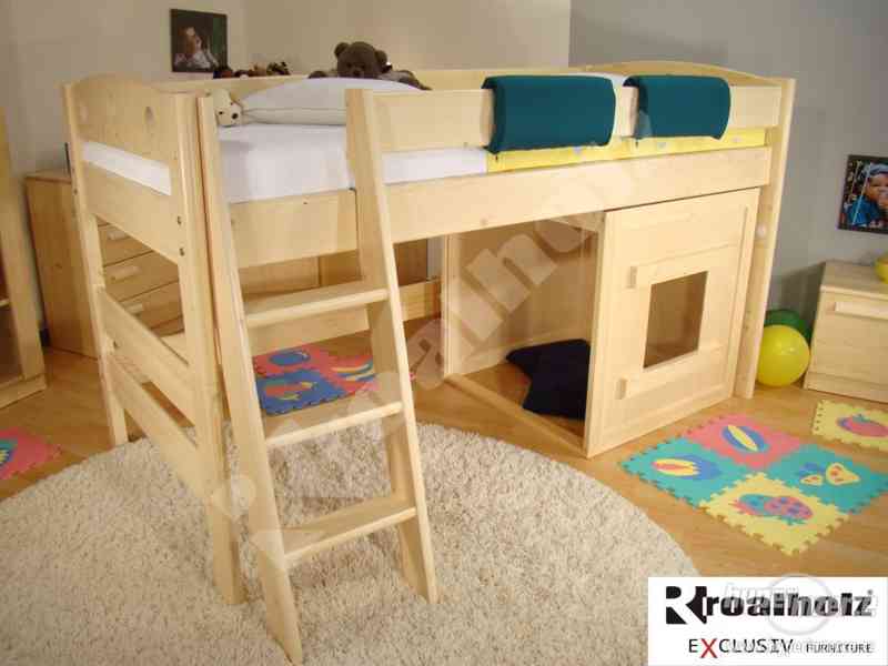 Zvýšená dětská postel z masivu FIJA N - foto 1