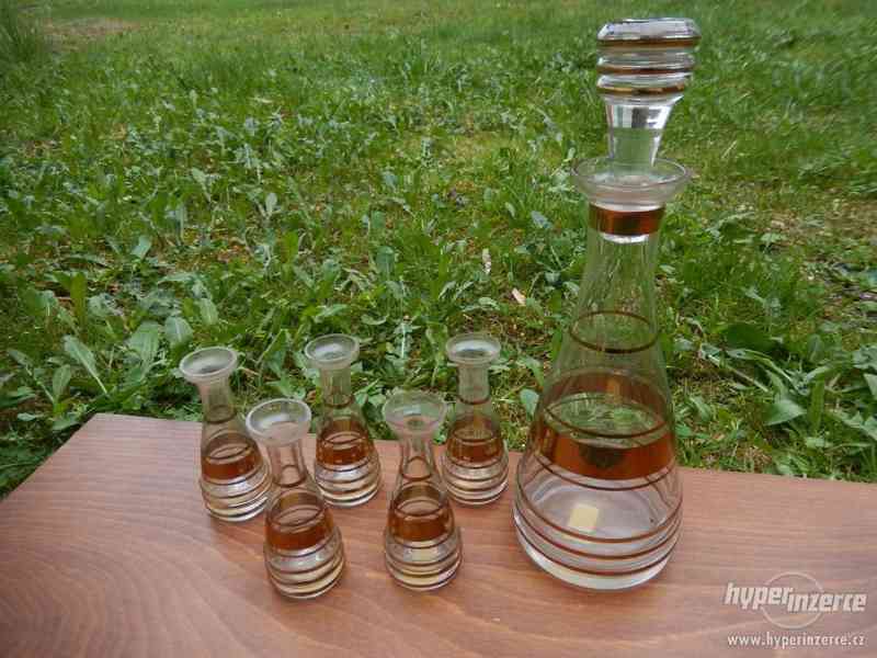 Karafa (džbánek, váza)+5 panáků,skleniček,váziček - foto 2