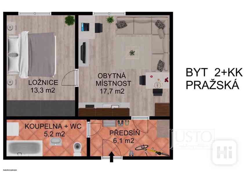 Prodej 2+kk, 42 m², Písek - Pražská - foto 21