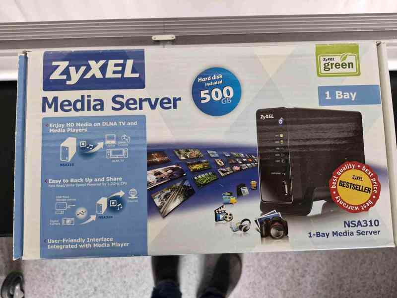 NAS Zyxel NSA310 novy nevybaleny vc disku 500GB - foto 2