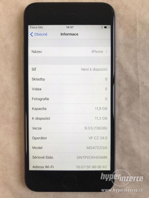 iPhone 6 16GB space gray, starší IOS 9.3.5, záruka 6 měsíců - foto 2