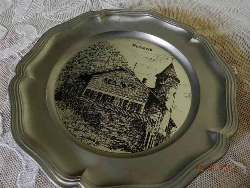 Starý dekorační cínový talíř Sparneck - foto 2