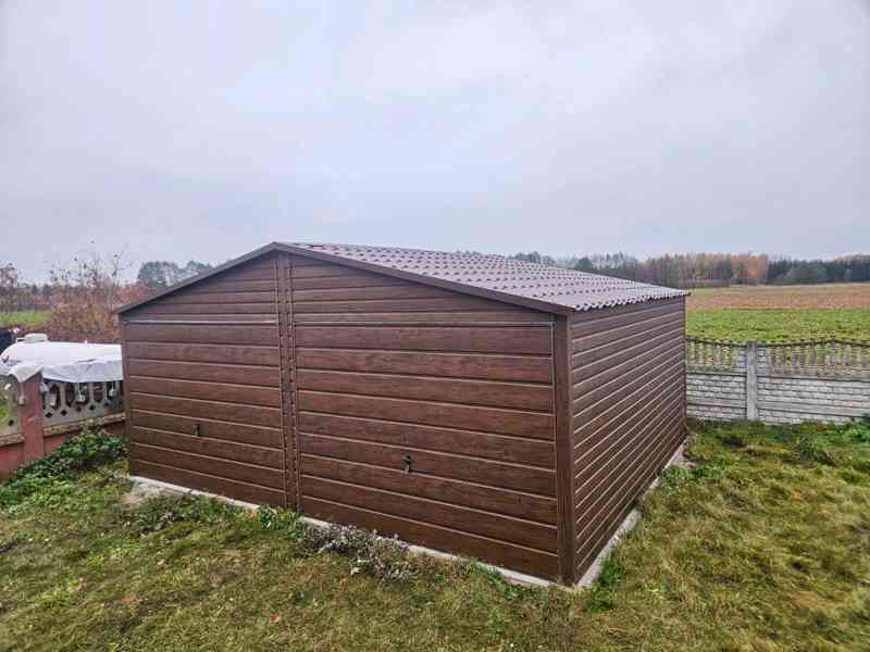 Plechova garáž 6x5,8m - 2x  výklopná vrata -  TS873 - foto 5