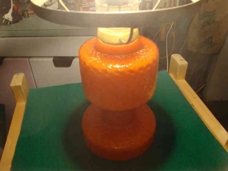 Retro lampa lampička Opálové sklo skleněná funkční top stav - foto 16