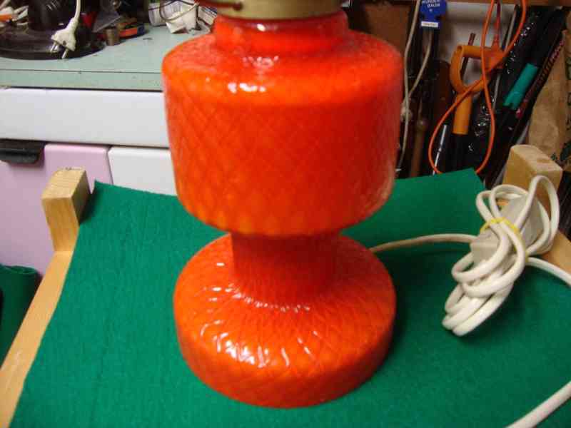 Retro lampa lampička Opálové sklo skleněná funkční top stav - foto 2