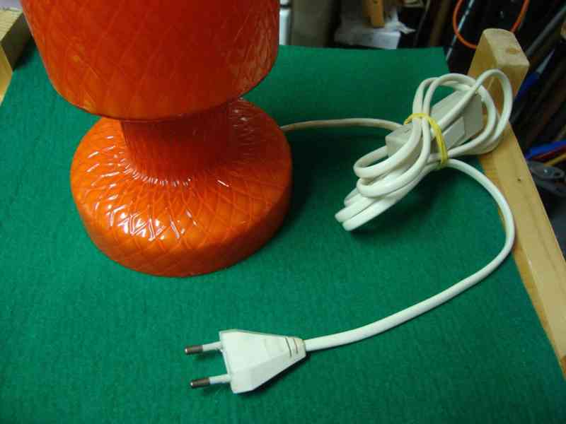 Retro lampa lampička Opálové sklo skleněná funkční top stav - foto 4