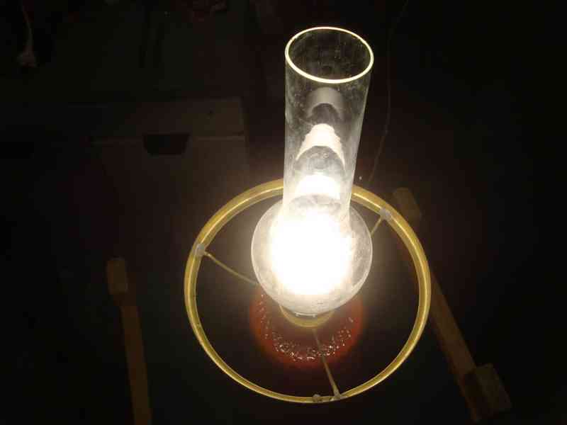 Retro lampa lampička Opálové sklo skleněná funkční top stav - foto 15