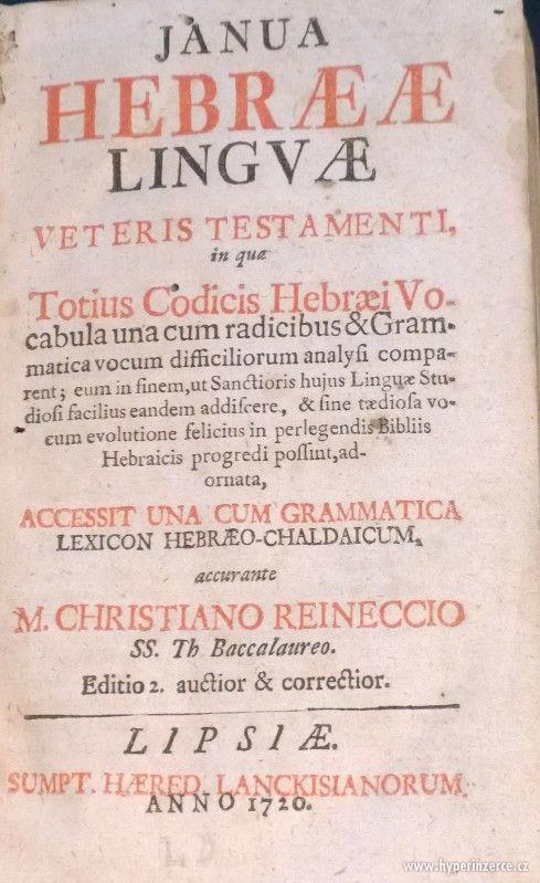 STARÁ KNIHA: Janua hebraeae linguae veteris testamenti 1720 - foto 2