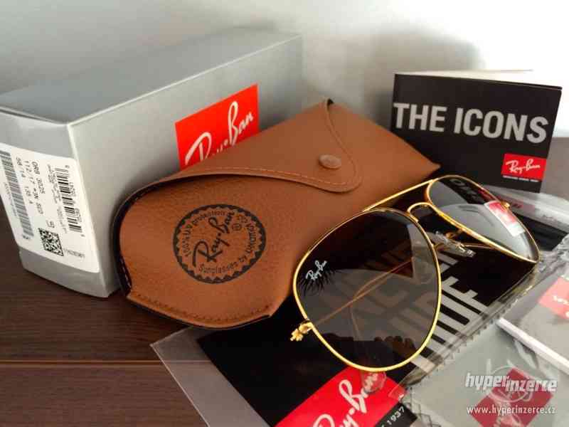 Rayban aviator 3025 gold/brown různé velikosti - foto 4