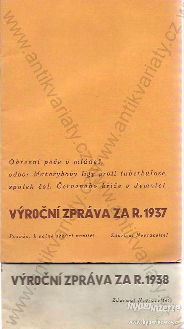 Výroční zprávy - 1937 Okr. péče o mládež v Jemnici - foto 1