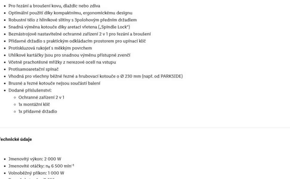 Úhlová bruska PWS 230 a 125 zár.3 roky - foto 2