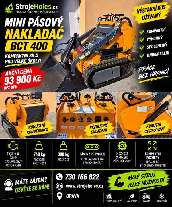 Mini pásový nakladač BCT-400 23 HP, 740 kg - foto 8