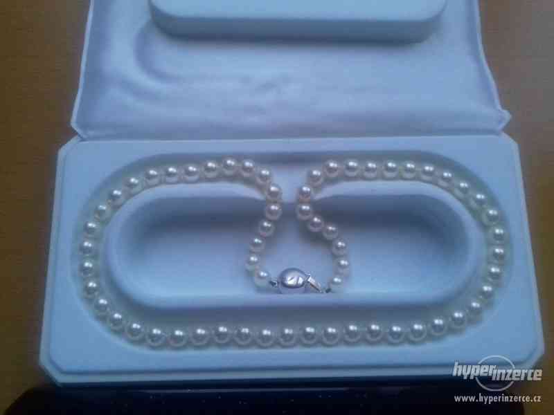Prodej náhrdelníku z pravých perel s bílým zlatem - foto 3