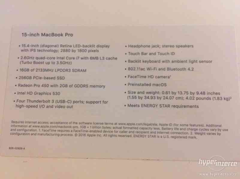 Apple MacBook Pro 15 Retina/2.6GHz I7/16GB RAM/256GB SSD - foto 4