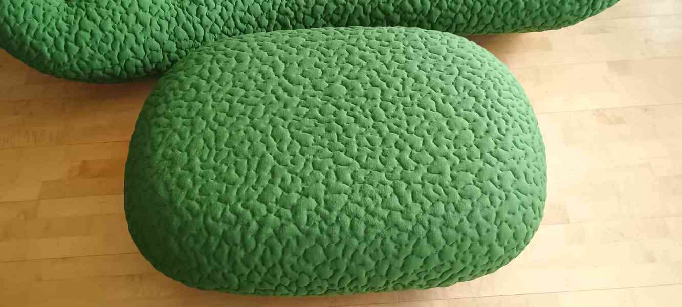 Ligne Roset Ploum velká sedačka + podnožka, potah MOBY/Grass - foto 7