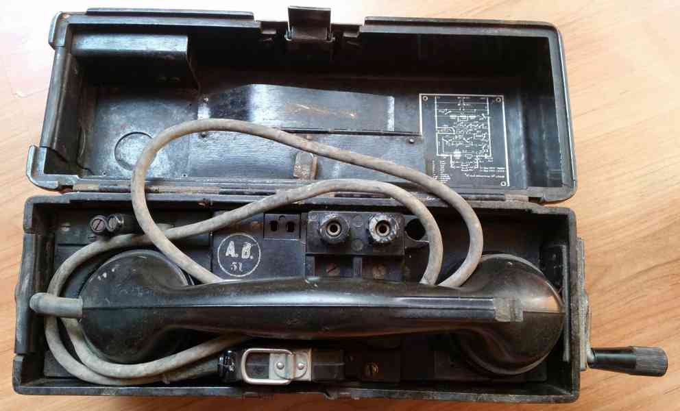 Starý origo německý polní telefon a polní lopatka wehrmacht - foto 2