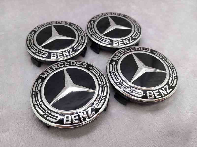 Středové krytky Mercedes Benz, 75mm, nové logo - foto 2