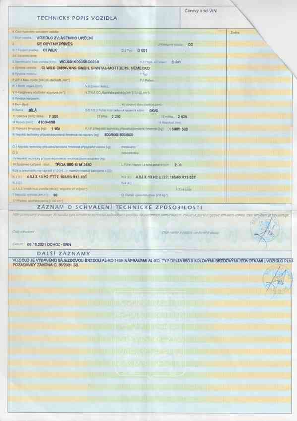 Chata s doklady, platná STK, karavan Wilk 601. - foto 17