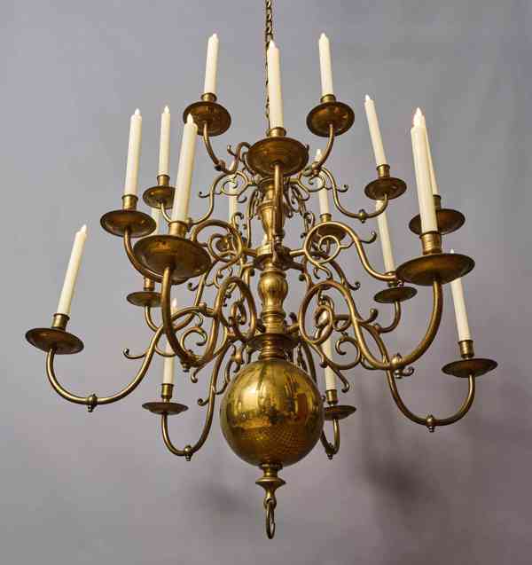 Holandský korunní lustr z 19. století 18. ramen - foto 2