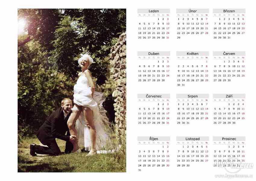 Roční nástěnný kalendář z vlastní fotografie - jednolistý - foto 2