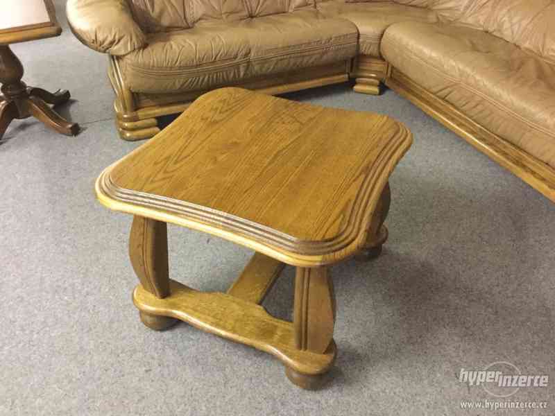 Rustikální konferenční stolek z dubového masivu - foto 1