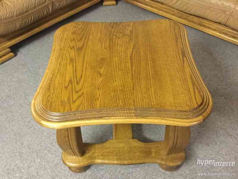 Rustikální konferenční stolek z dubového masivu - foto 3