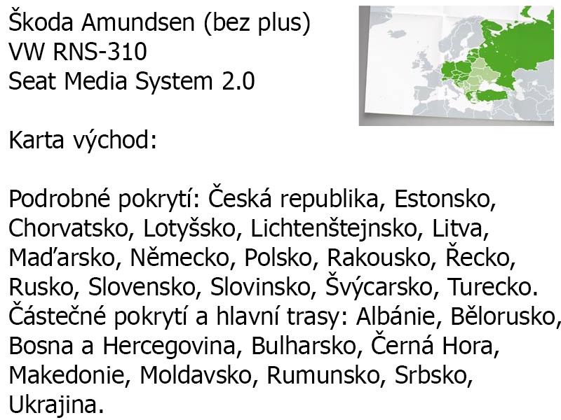 Mapy 2020 Škoda Amundsen VW RNS-310 Seat Media System 2.0 - foto 4