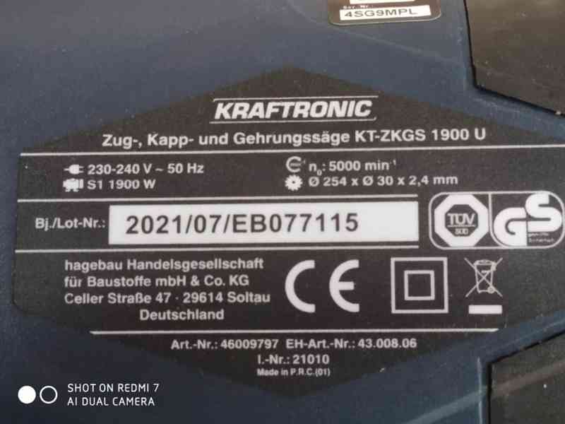 Prodám VELKOU NEPOUŽITOU pokosovou pilu s posuvem KRAFTRONIC - foto 4