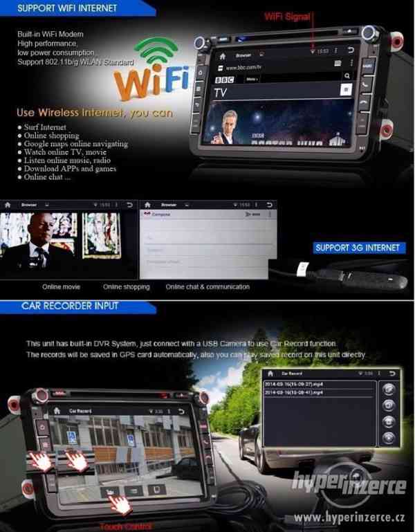 ANDROID 4.4.4 - VW SKODA SEAT Dotyk Autoradio GPS DVD USB BT - foto 7
