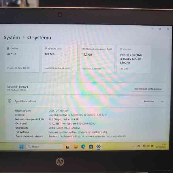 HP Probook 430 G6 (i5 8265U, 16GB Ram) - foto 5