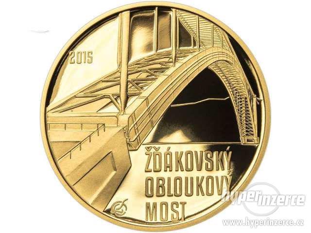 Zlatá pamětní mince 5000 Kč Žďákovský obloukový most - foto 2