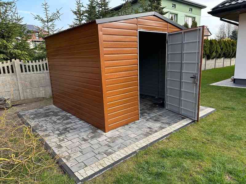 Zahradní domek 3x3m sedlová střecha dveře světlý ořech TS616 - foto 6