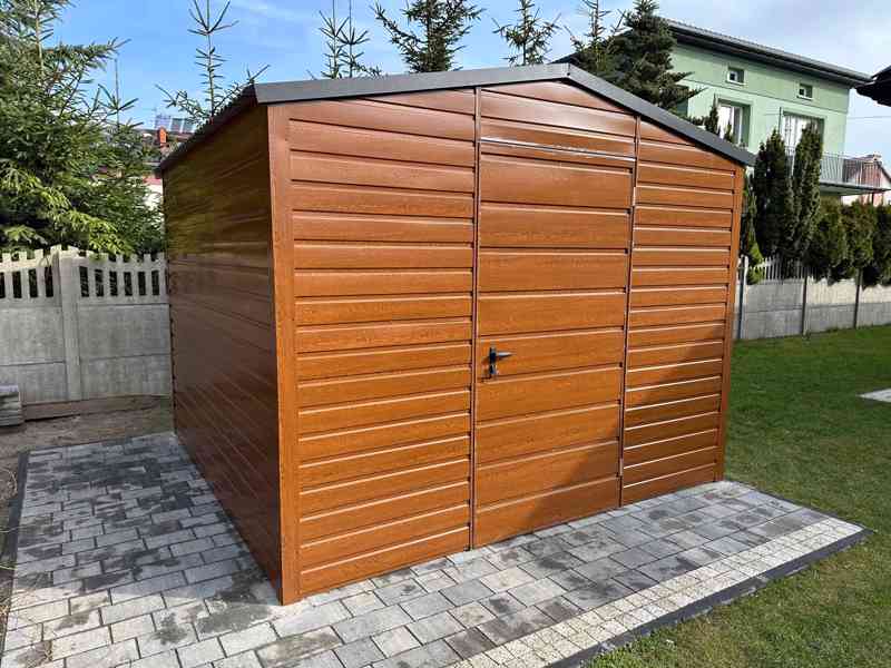 Zahradní domek 3x3m sedlová střecha dveře světlý ořech TS616 - foto 4